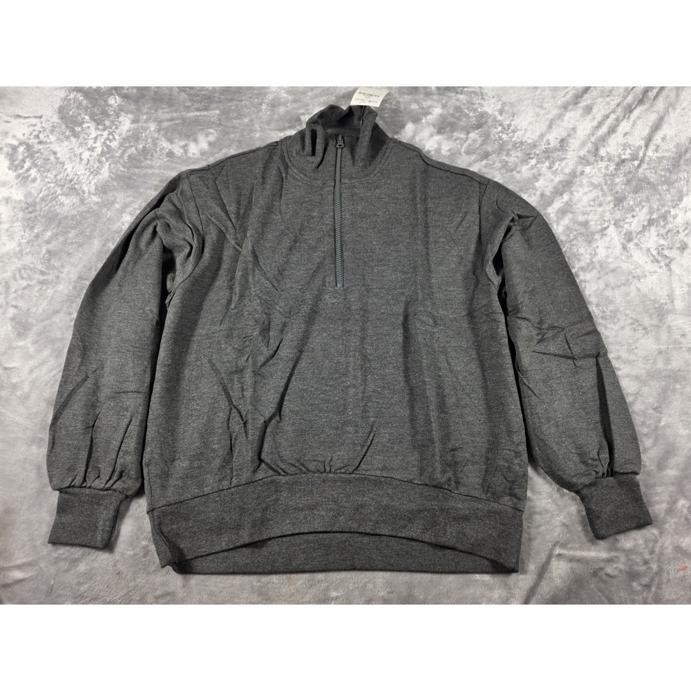 Lou & Grey Pullover Women XXS Charcoal Signature Soft Zen Bounce Quarter Zip NWT